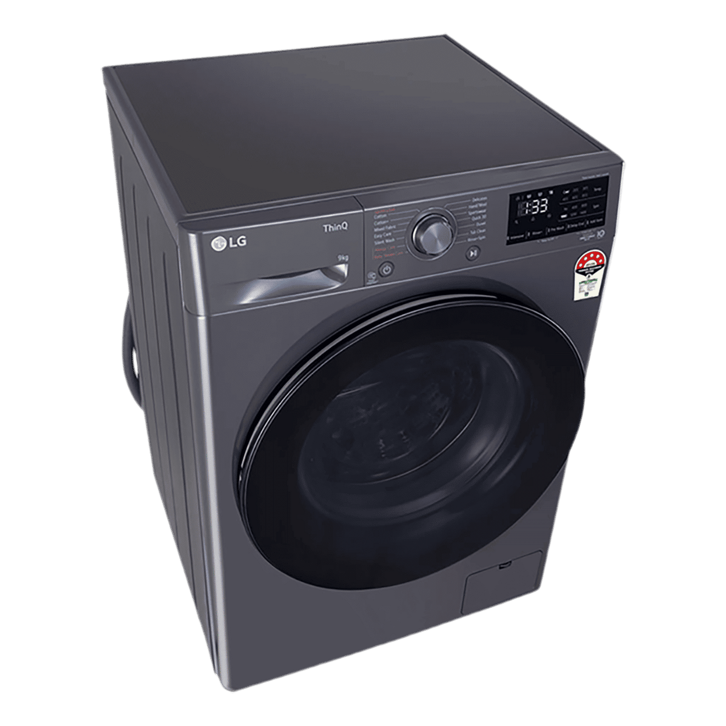 LG 9kg 5 Star Fully Automatic Front Load Washing Machine (FHV1409Z4M.ABMQEIL, LG ThinQ with Wi-Fi, Middle Black)