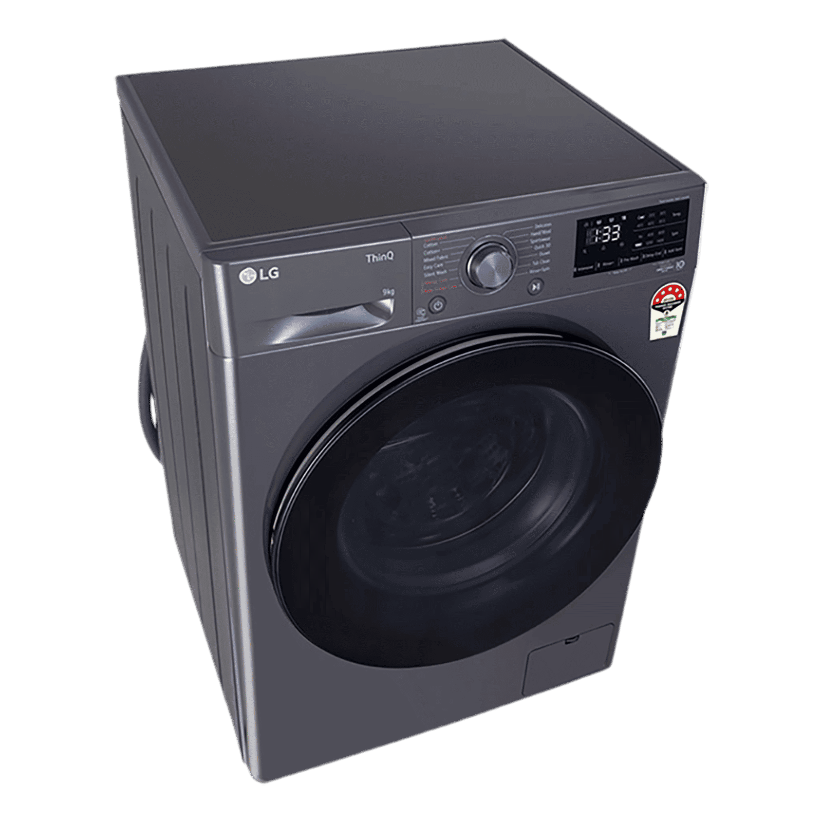 LG 9kg 5 Star Fully Automatic Front Load Washing Machine (FHV1409Z4M.ABMQEIL, LG ThinQ with Wi-Fi, Middle Black)