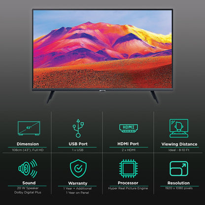 SAMSUNG Series 5 108 cm (43 inch) Full HD LED Tizen TV with Hyper Real Picture Processor (2022 model)