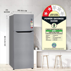 LG 288 Litres 2 Star Frost Free Double Door Convertible Refrigerator with Multi Air Flow (GL-S322SPZY.APZZEB, Shiny Steel)