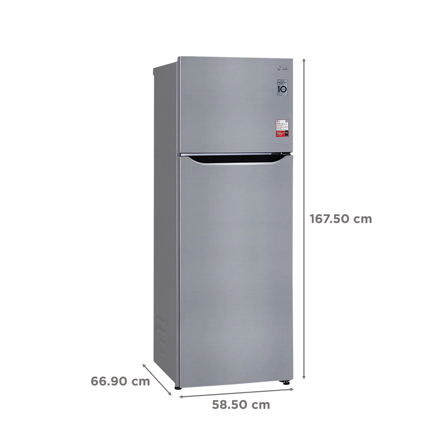 LG 288 Litres 2 Star Frost Free Double Door Convertible Refrigerator with Multi Air Flow (GL-S322SPZY.APZZEB, Shiny Steel)