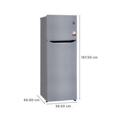 LG 288 Litres 2 Star Frost Free Double Door Convertible Refrigerator with Multi Air Flow (GL-S322SPZY.APZZEB, Shiny Steel)