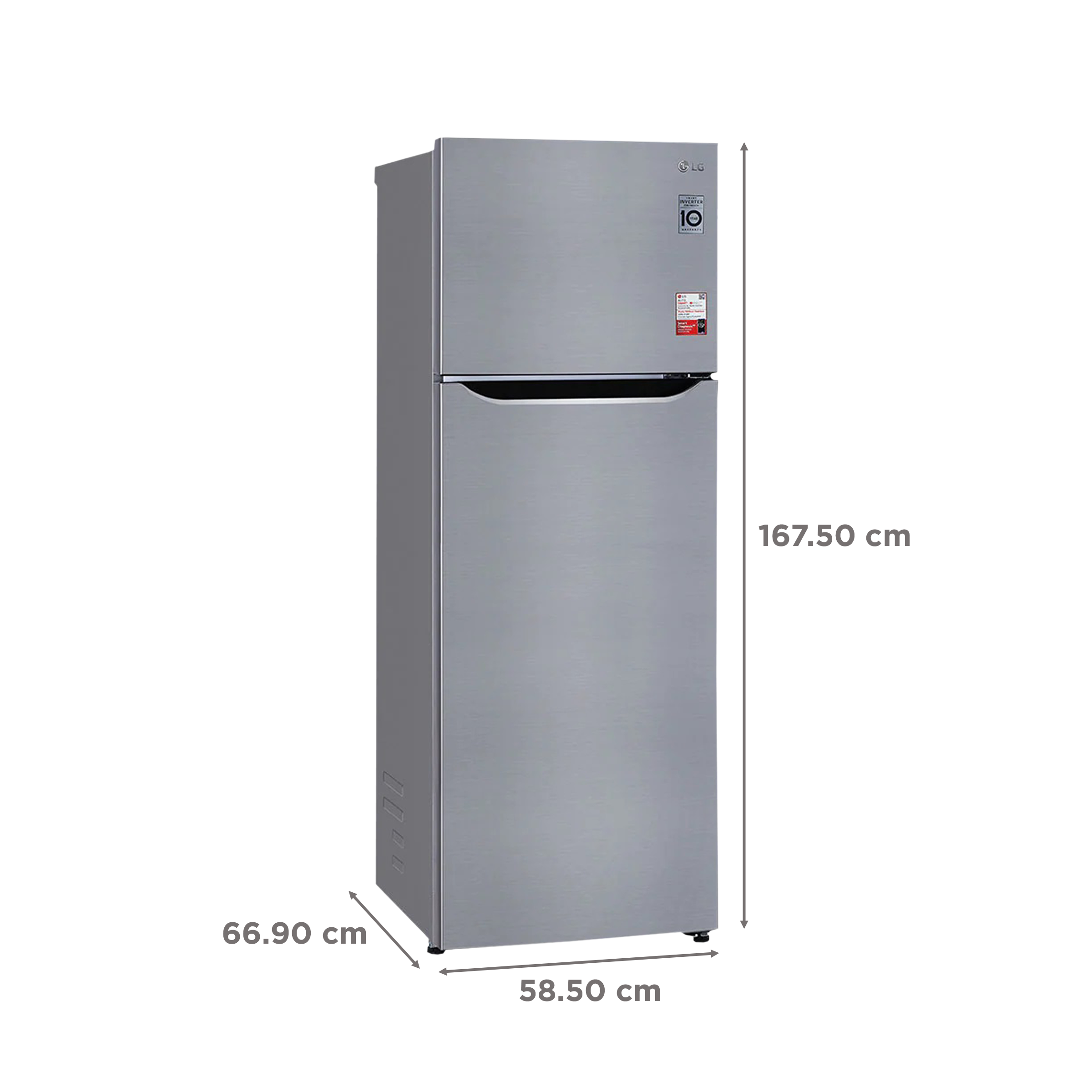 LG 288 Litres 2 Star Frost Free Double Door Convertible Refrigerator with Multi Air Flow (GL-S322SPZY.APZZEB, Shiny Steel)