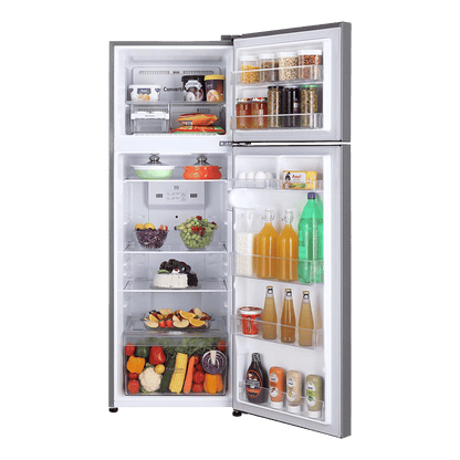 LG 288 Litres 2 Star Frost Free Double Door Convertible Refrigerator with Multi Air Flow (GL-S322SPZY.APZZEB, Shiny Steel)