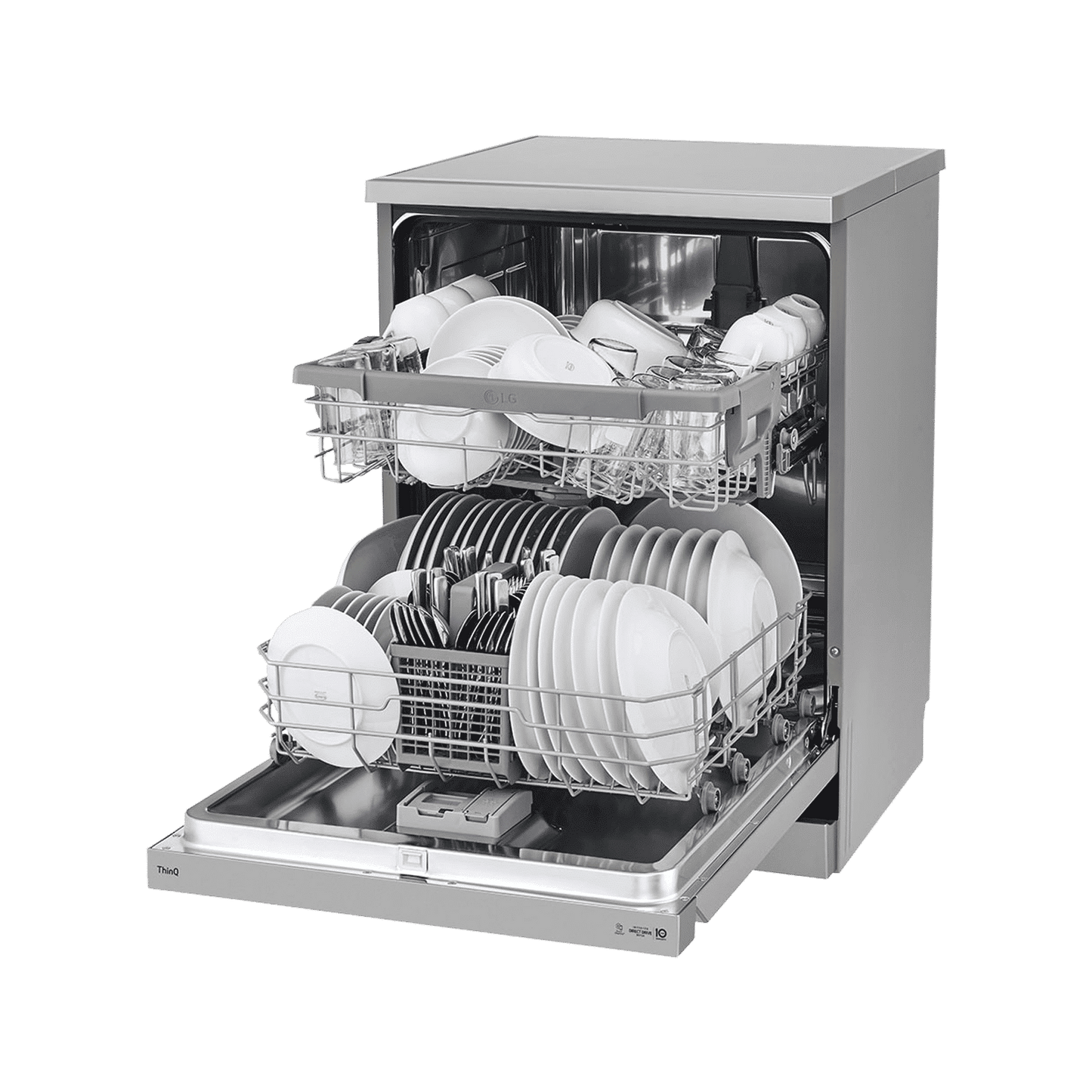 LG 14 Place Settings Free Standing Dishwasher with Inverter Direct Drive (Silver)