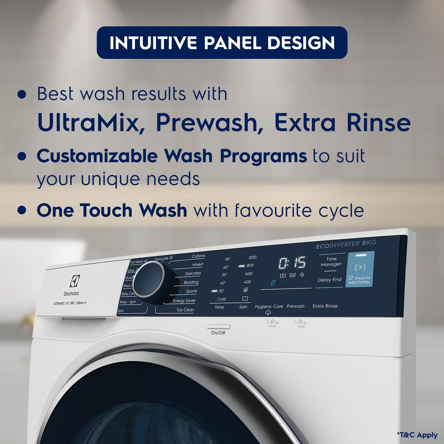 Electrolux 8 Kg 5 Star Fully Automatic Front Load Washing Machine (UltimateCare 500, EWF8024R5WB, UltraMix Technology, White)