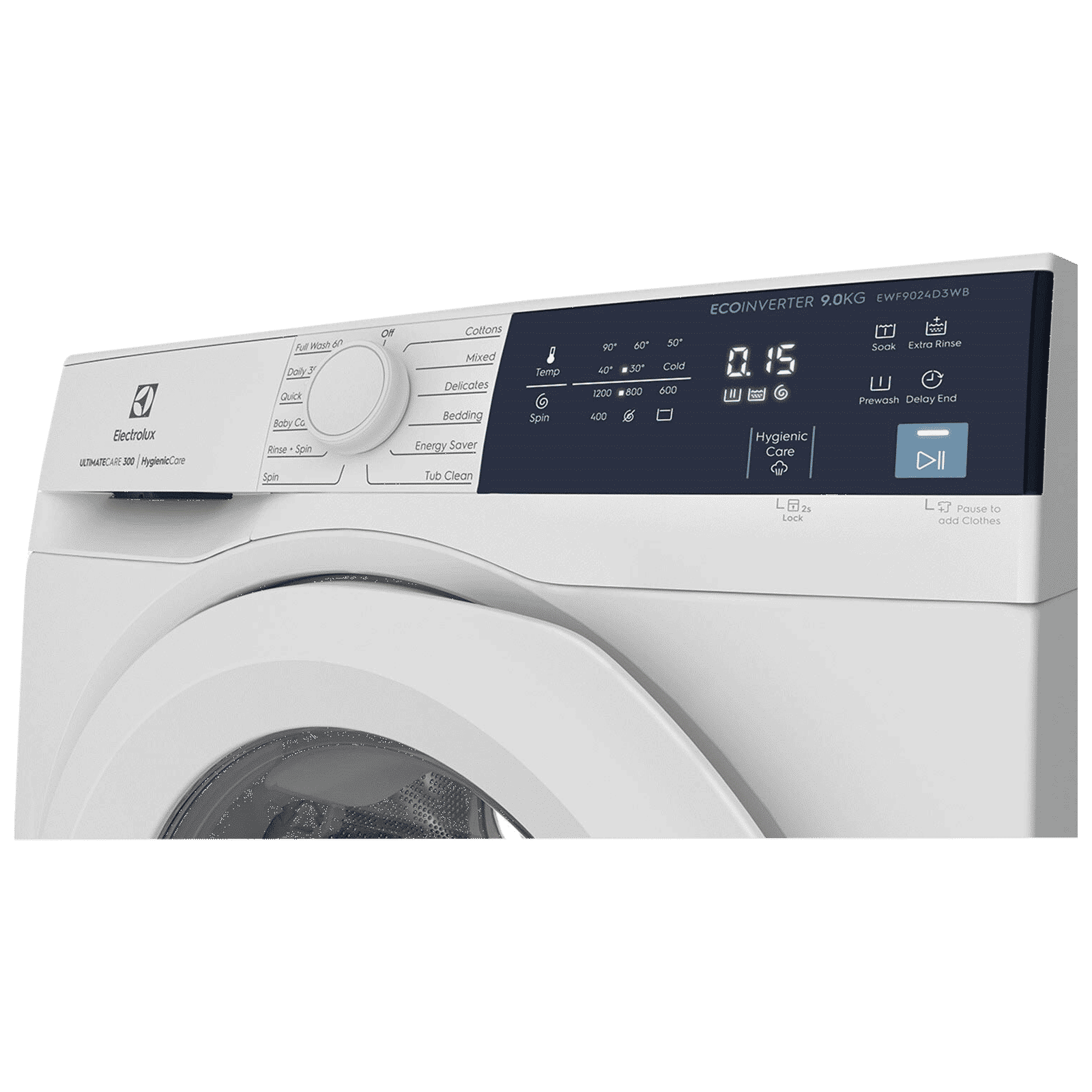 Electrolux 9 kg 5 Star Fully Automatic Front Load Washing Machine (UltimateCare 300, EWF9024D3WB, HygienicCare, White)