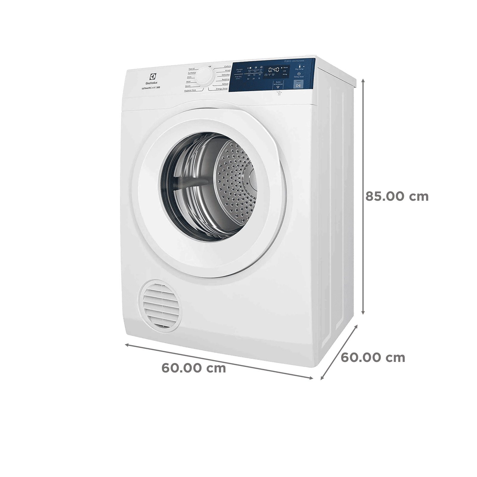 Electrolux UltimateCare 300 7.5 kg Fully Automatic Front Load Dryer (ReverseTumbling Function, EDV754H3WB, White)