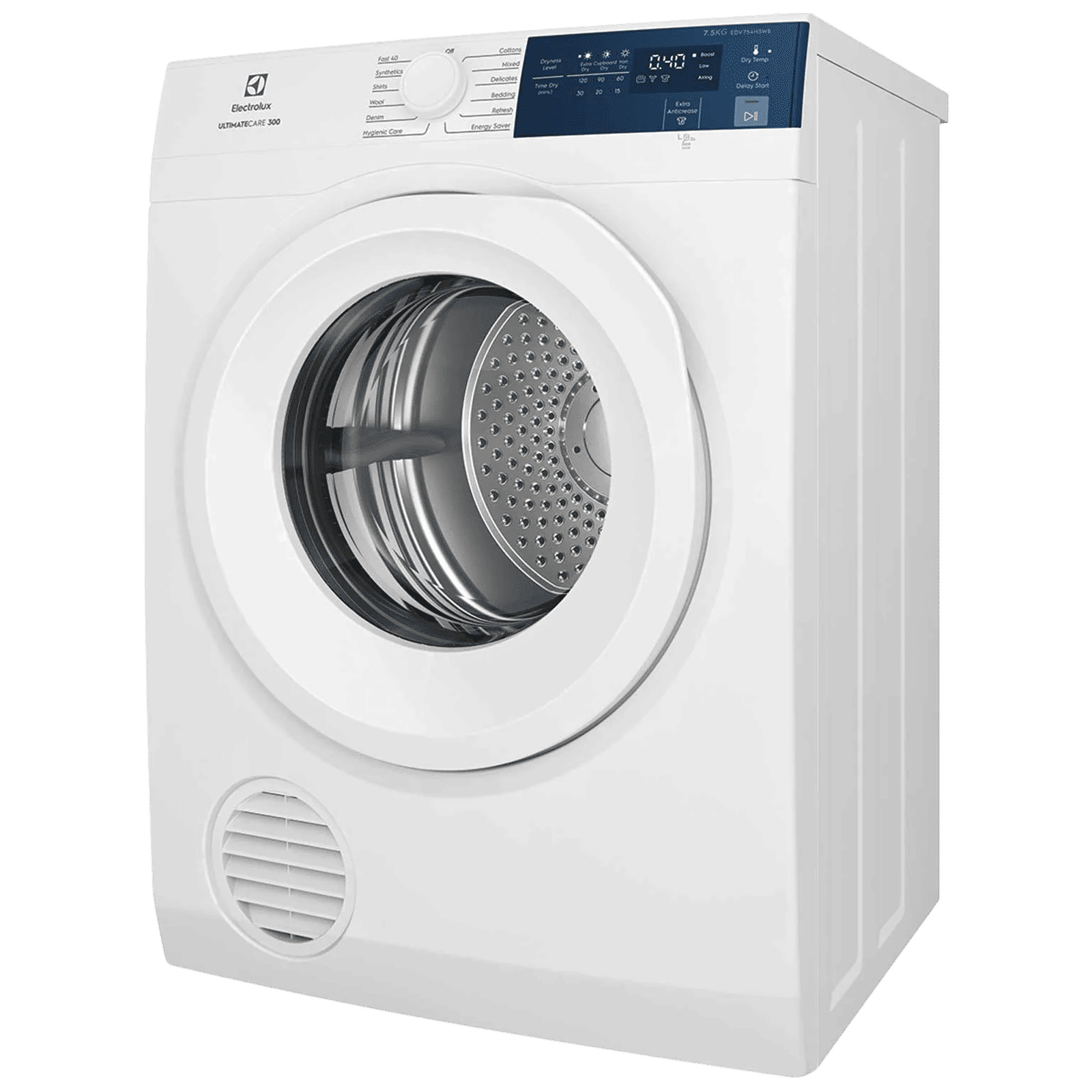 Electrolux UltimateCare 300 7.5 kg Fully Automatic Front Load Dryer (ReverseTumbling Function, EDV754H3WB, White)