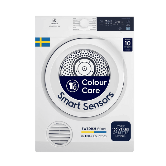 Electrolux 8.5 Kg Fully Automatic Front Load Dryer (UltimateCare 300, EDV854J3WB, ReverseTumbling, White)