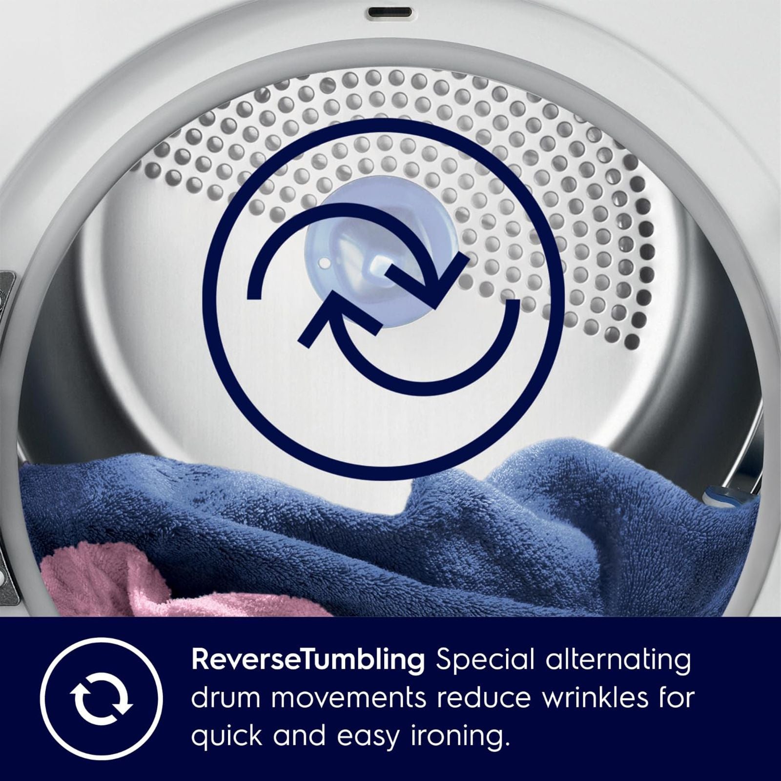 Electrolux 8.5 Kg Fully Automatic Front Load Dryer (UltimateCare 300, EDV854J3WB, ReverseTumbling, White)