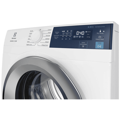 Electrolux 8.5 Kg Fully Automatic Front Load Dryer (UltimateCare 300, EDV854J3WB, ReverseTumbling, White)