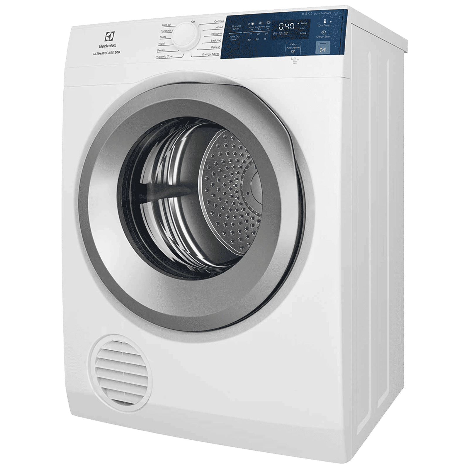 Electrolux 8.5 Kg Fully Automatic Front Load Dryer (UltimateCare 300, EDV854J3WB, ReverseTumbling, White)