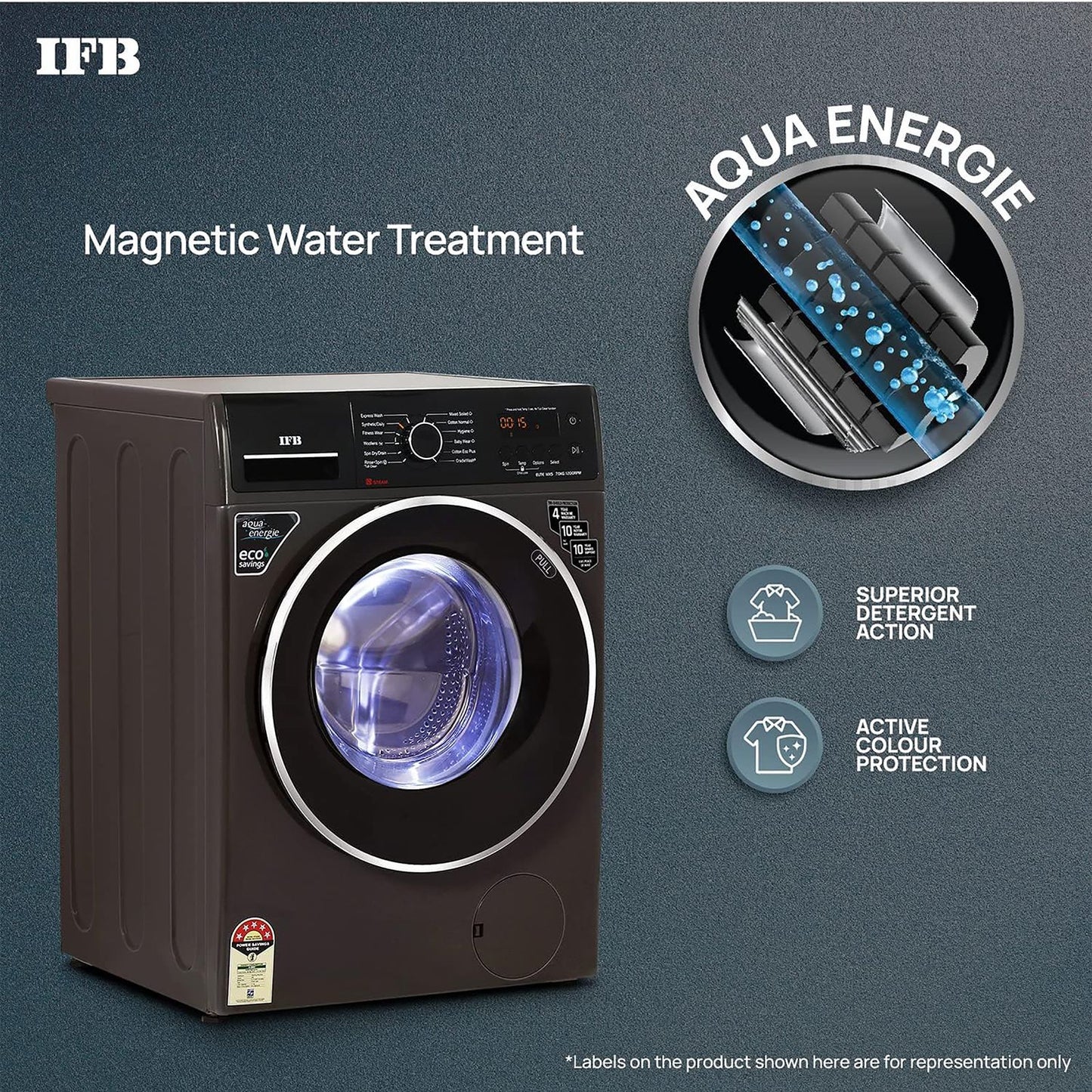 IFB 7 kg 5 Star Fully Automatic Front Load Washing Machine (Elite MXS 7012, Crescent Moon Drum, Mocha)