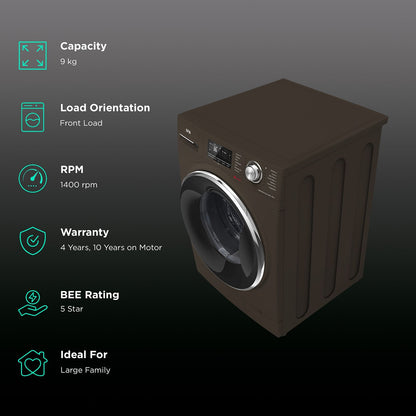 IFB 9 kg 5 Star Fully Automatic Front Load Washing Machine (Executive Plus MXS 9014, Crescent Moon Drum, Mocha)