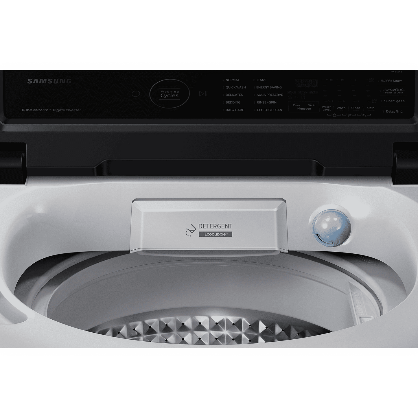 SAMSUNG 7 Kg 5 Star Inverter Fully Automatic Top Load Washing Machine (WA70BG4545BGTL, Ecobubble Technology, Light Grey)