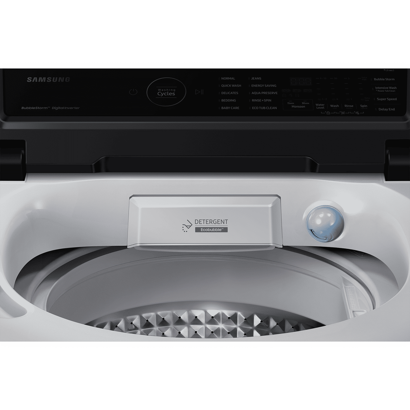 SAMSUNG 7 Kg 5 Star Inverter Fully Automatic Top Load Washing Machine (WA70BG4545BGTL, Ecobubble Technology, Light Grey)