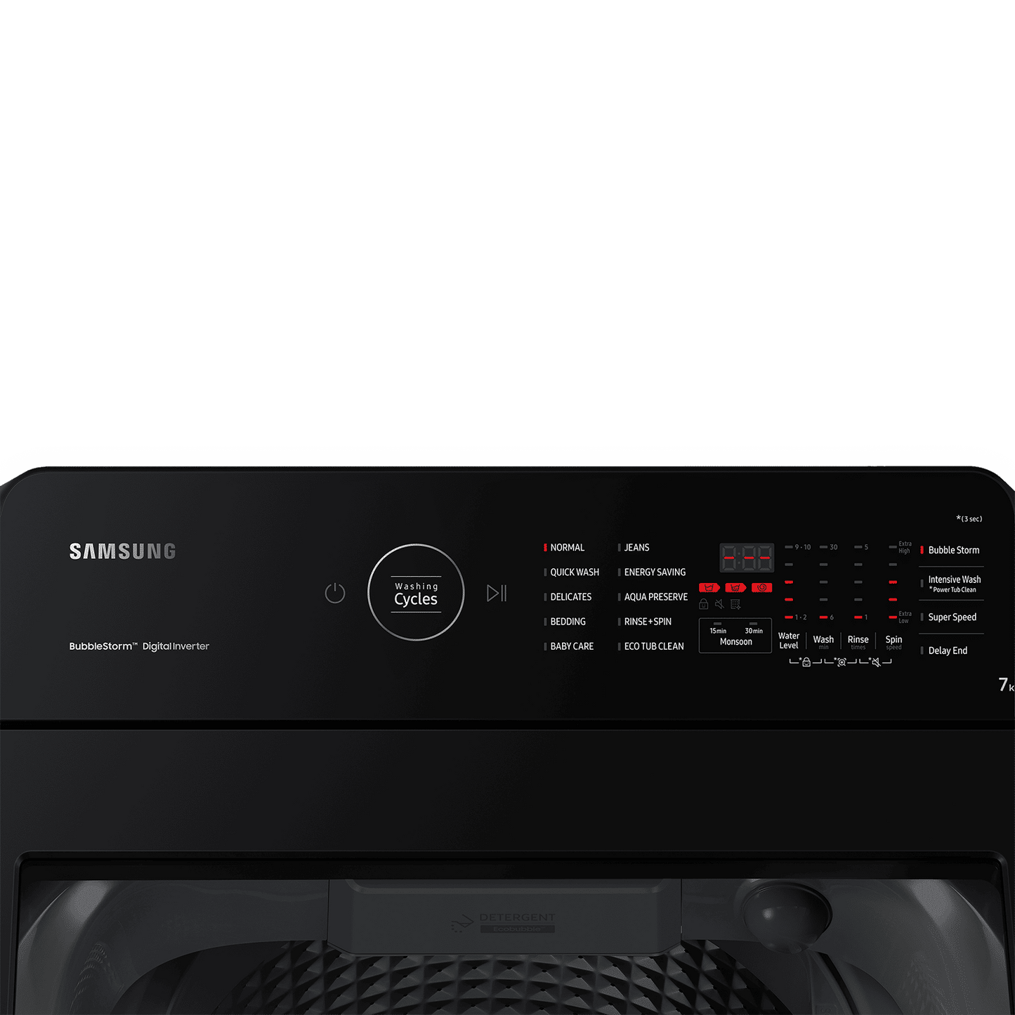 SAMSUNG 7 Kg 5 Star Inverter Fully Automatic Top Load Washing Machine (WA70BG4545BGTL, Ecobubble Technology, Light Grey)