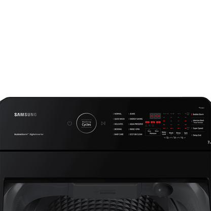 SAMSUNG 7 Kg 5 Star Inverter Fully Automatic Top Load Washing Machine (WA70BG4545BGTL, Ecobubble Technology, Light Grey)