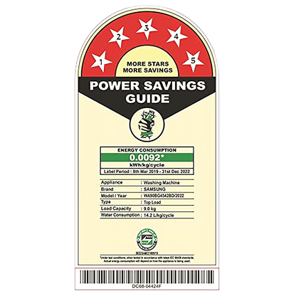 SAMSUNG 9 Kg 5 Star Inverter Fully Automatic Top Load Washing Machine (WA90BG4542BDTL, Diamond Drum, Dark Grey)