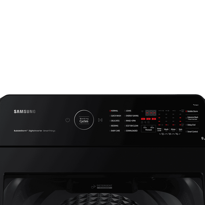 SAMSUNG 9 Kg 5 Star Inverter Fully Automatic Top Load Washing Machine (WA90BG4542BDTL, Diamond Drum, Dark Grey)