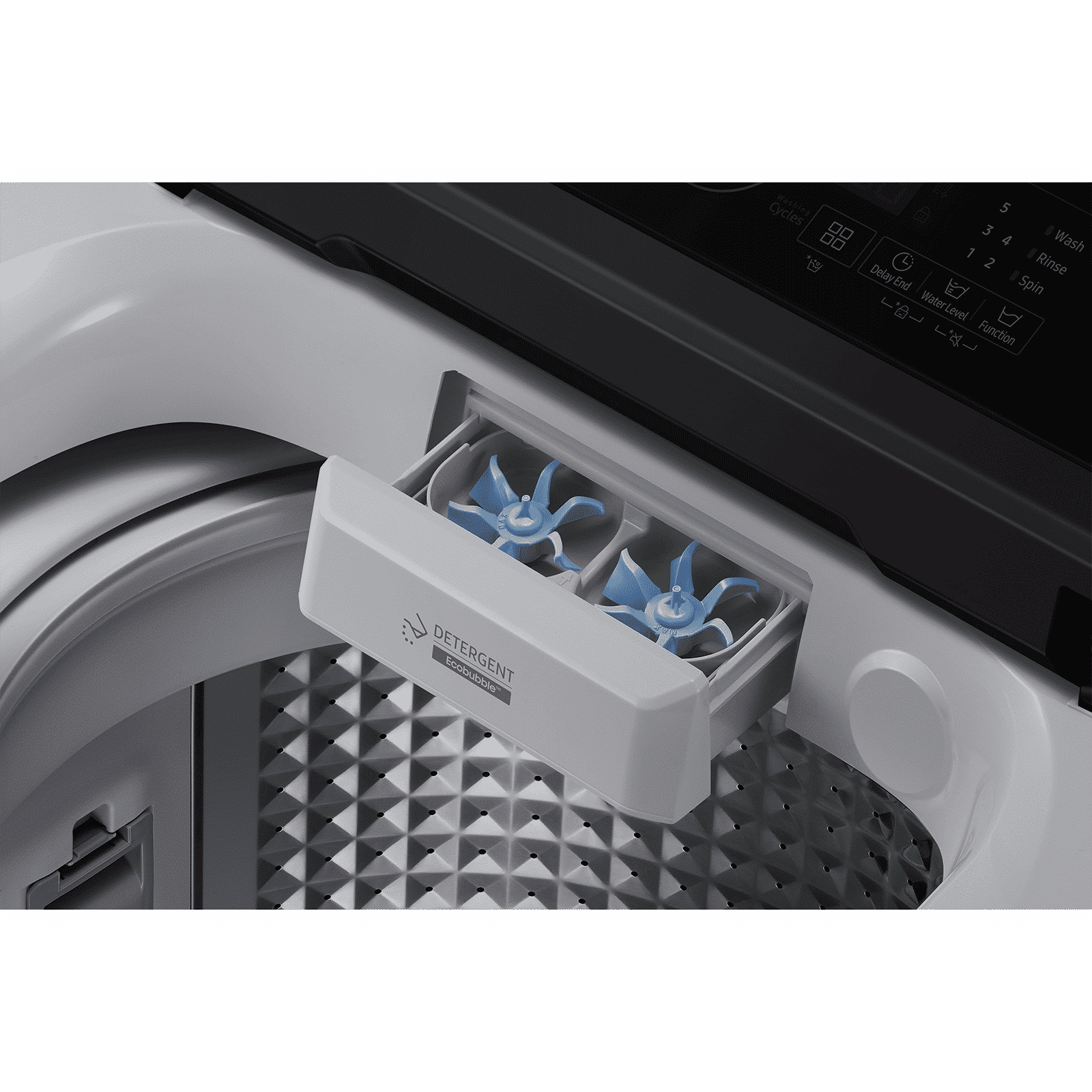 SAMSUNG 8 Kg 5 Star Inverter Fully Automatic Top Load Washing Machine (WA80BG4441BGTL, Diamond Drum, Light Grey)
