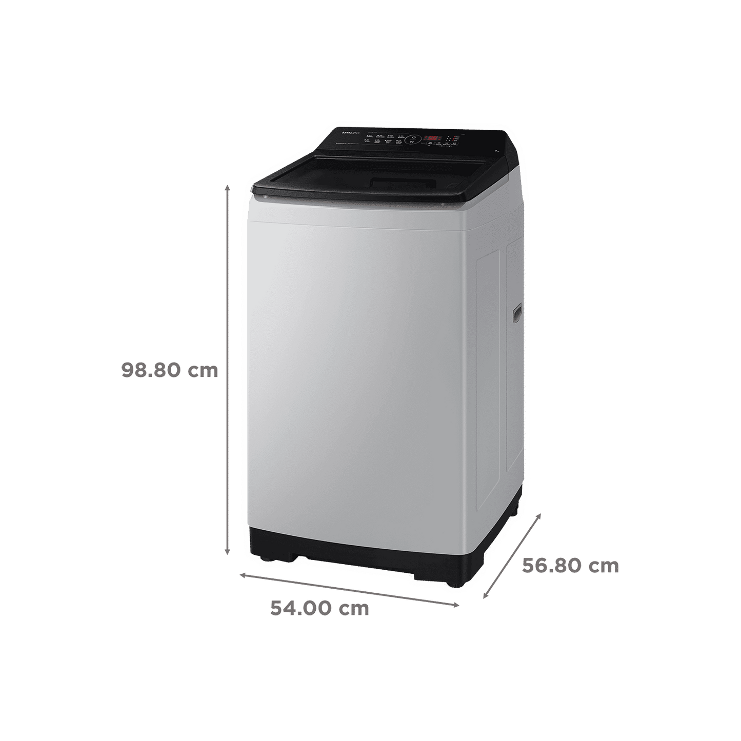 SAMSUNG 8 Kg 5 Star Inverter Fully Automatic Top Load Washing Machine (WA80BG4441BGTL, Diamond Drum, Light Grey)