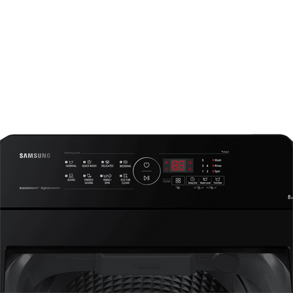 SAMSUNG 8 Kg 5 Star Inverter Fully Automatic Top Load Washing Machine (WA80BG4441BGTL, Diamond Drum, Light Grey)