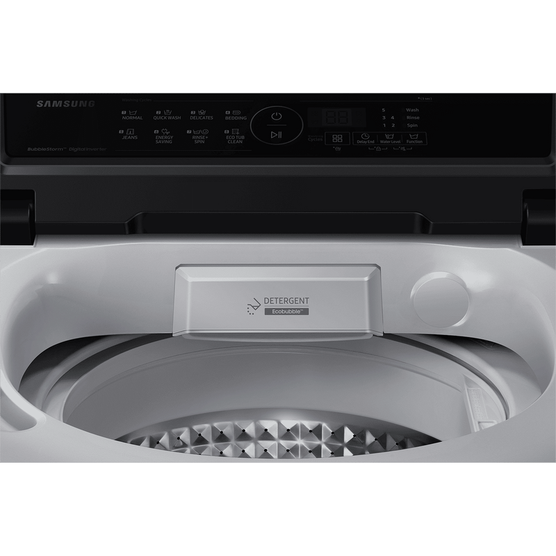 SAMSUNG 8 Kg 5 Star Inverter Fully Automatic Top Load Washing Machine (WA80BG4441BGTL, Diamond Drum, Light Grey)