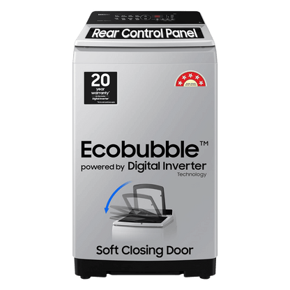 SAMSUNG 7 Kg 5 Star Inverter Fully Automatic Top Load Washing Machine (WA70BG4441YYTL, Ecobubble Technology, Lavender Grey)