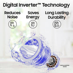 SAMSUNG 7 Kg 5 Star Inverter Fully Automatic Top Load Washing Machine (WA70BG4441YYTL, Ecobubble Technology, Lavender Grey)