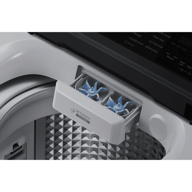 SAMSUNG 7 Kg 5 Star Wi-Fi Inverter Fully Automatic Top Load Washing Machine (WA70BG4582BYTL, Ecobubble Technology, Lavender Grey)