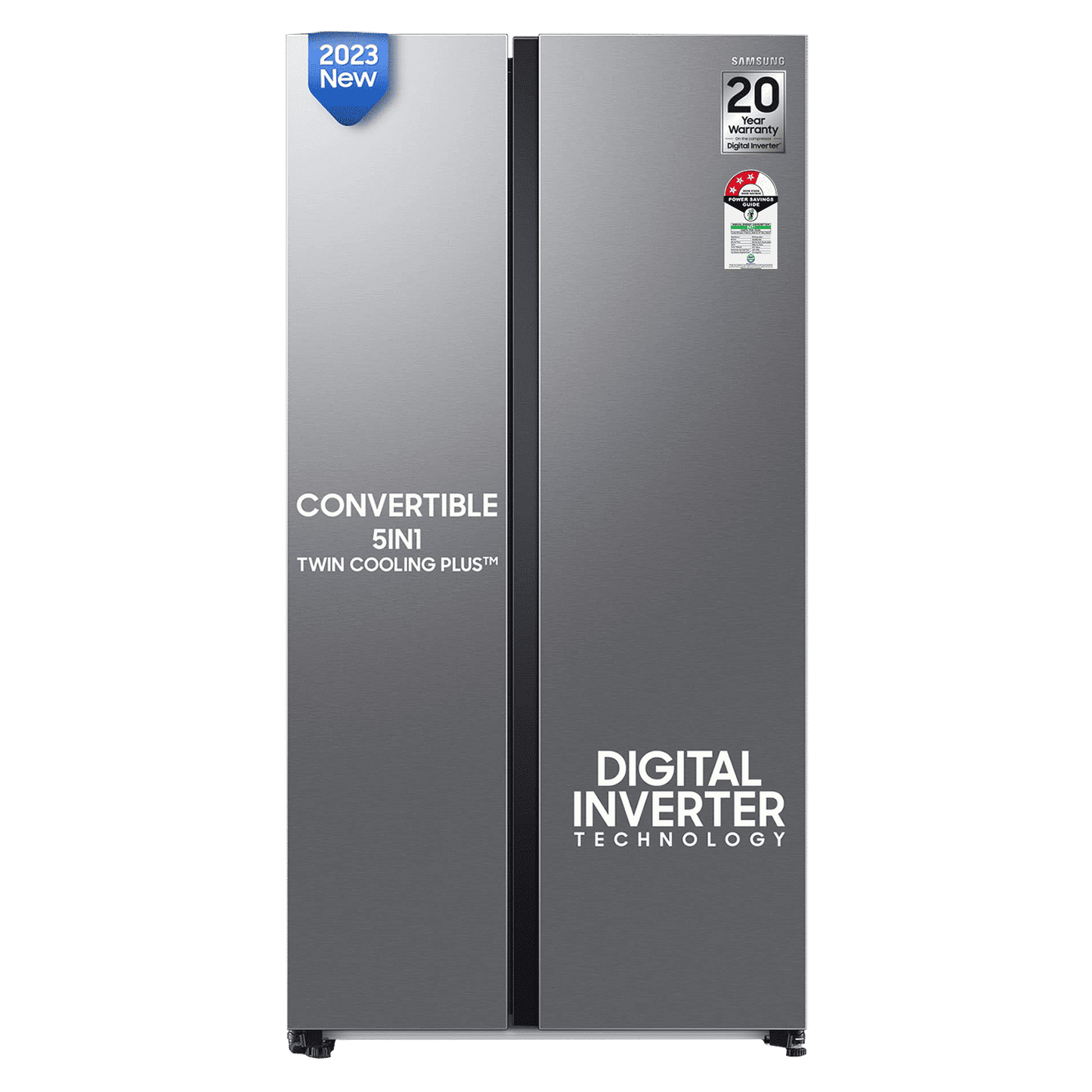 SAMSUNG 653 Litres 3 Star Auto Defrost Side by Side Refrigerator with Twin Cooling Plus (RS76CG8113SLHL, EZ Clean Steel)