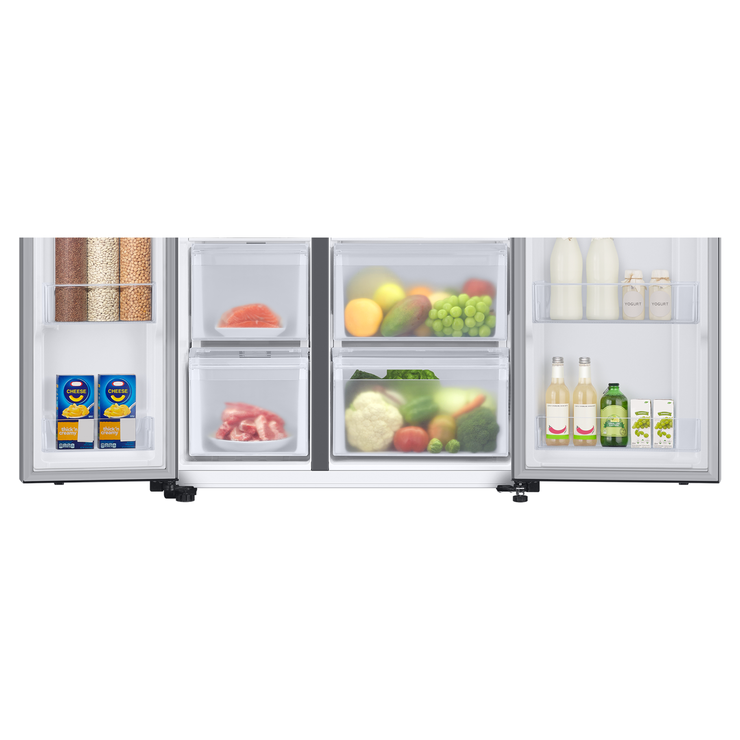 SAMSUNG 653 Litres 3 Star Auto Defrost Side by Side Refrigerator with Twin Cooling Plus (RS76CG8113SLHL, EZ Clean Steel)
