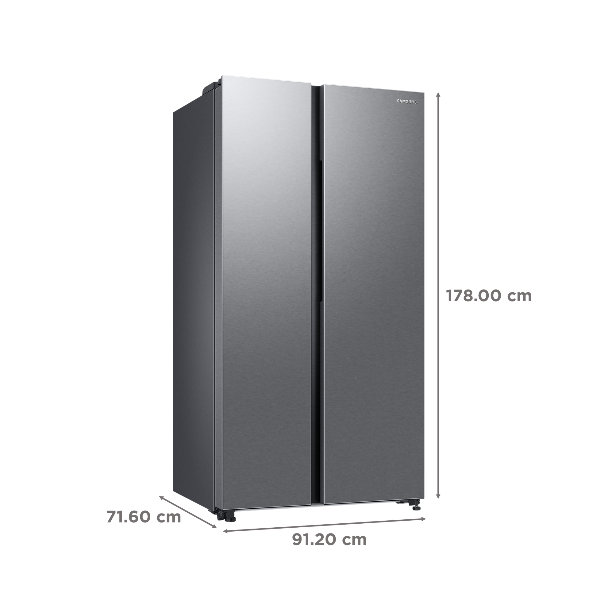 SAMSUNG 653 Litres 3 Star Auto Defrost Side by Side Refrigerator with Twin Cooling Plus (RS76CG8113SLHL, EZ Clean Steel)