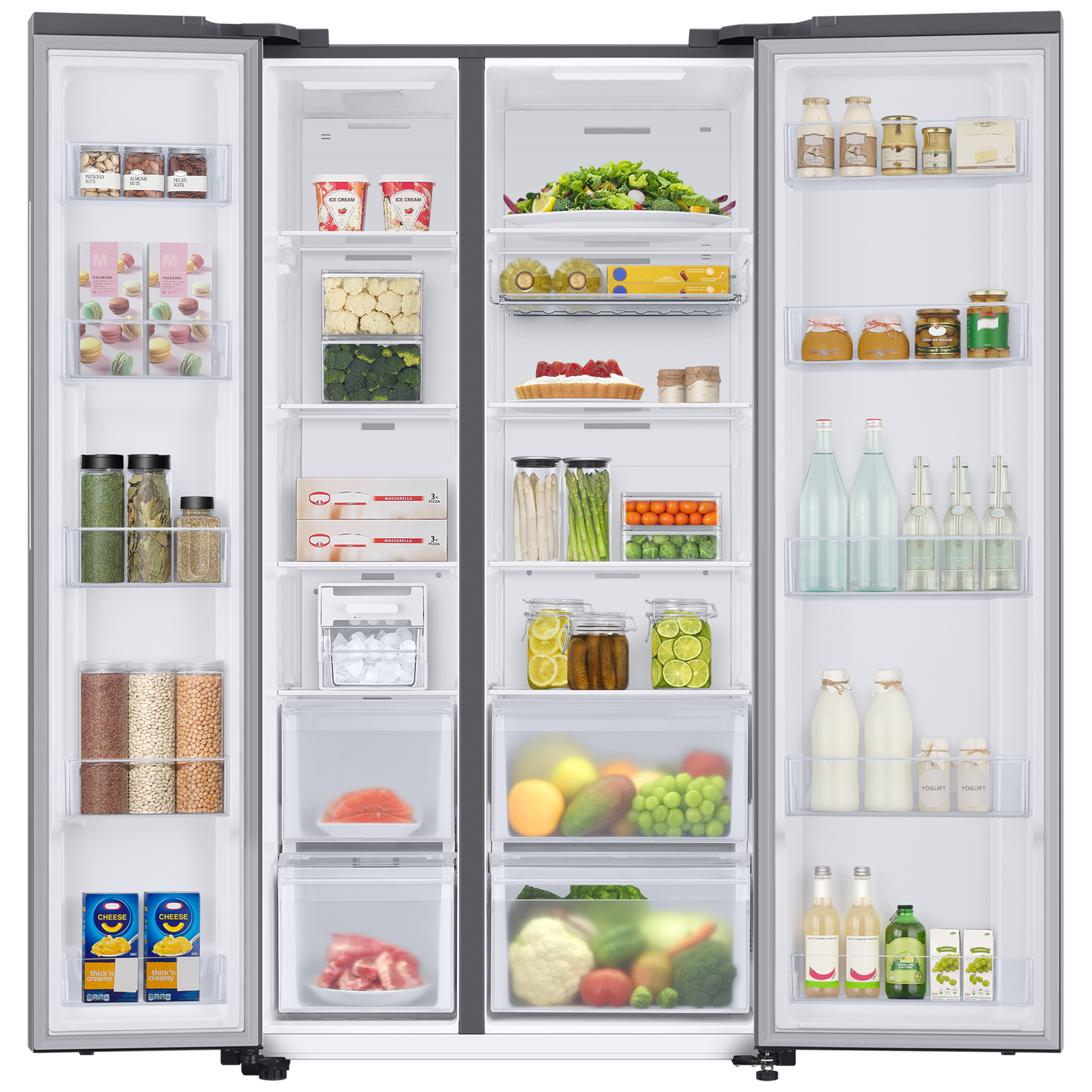 SAMSUNG 653 Litres 3 Star Auto Defrost Side by Side Refrigerator with Twin Cooling Plus (RS76CG8113SLHL, EZ Clean Steel)