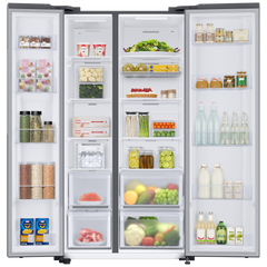 SAMSUNG 653 Litres 3 Star Auto Defrost Side by Side Refrigerator with Twin Cooling Plus (RS76CG8113SLHL, EZ Clean Steel)