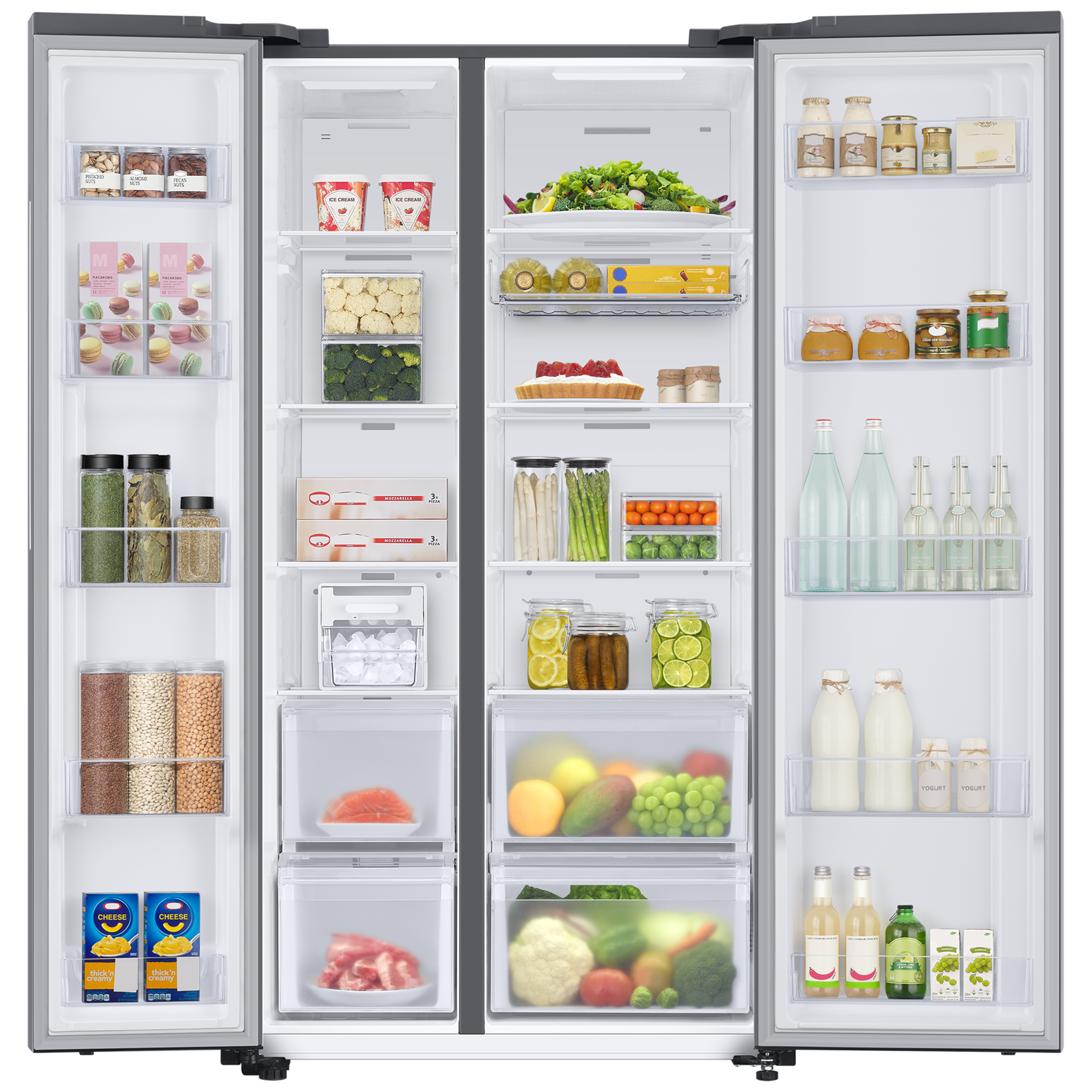 SAMSUNG 653 Litres 3 Star Auto Defrost Side by Side Refrigerator with Twin Cooling Plus (RS76CG8113SLHL, EZ Clean Steel)