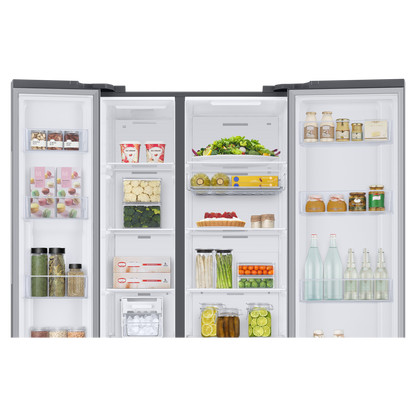 SAMSUNG 653 Litres 3 Star Auto Defrost Side by Side Refrigerator with Twin Cooling Plus (RS76CG8113SLHL, EZ Clean Steel)