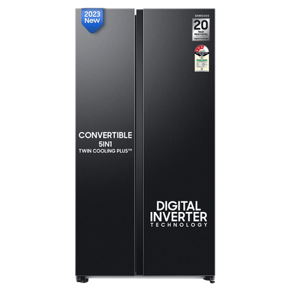 SAMSUNG 653 Litres 3 Star Side by Side Refrigerator with AI Energy Mode (RS76CG8113B1HL, Black DOI)