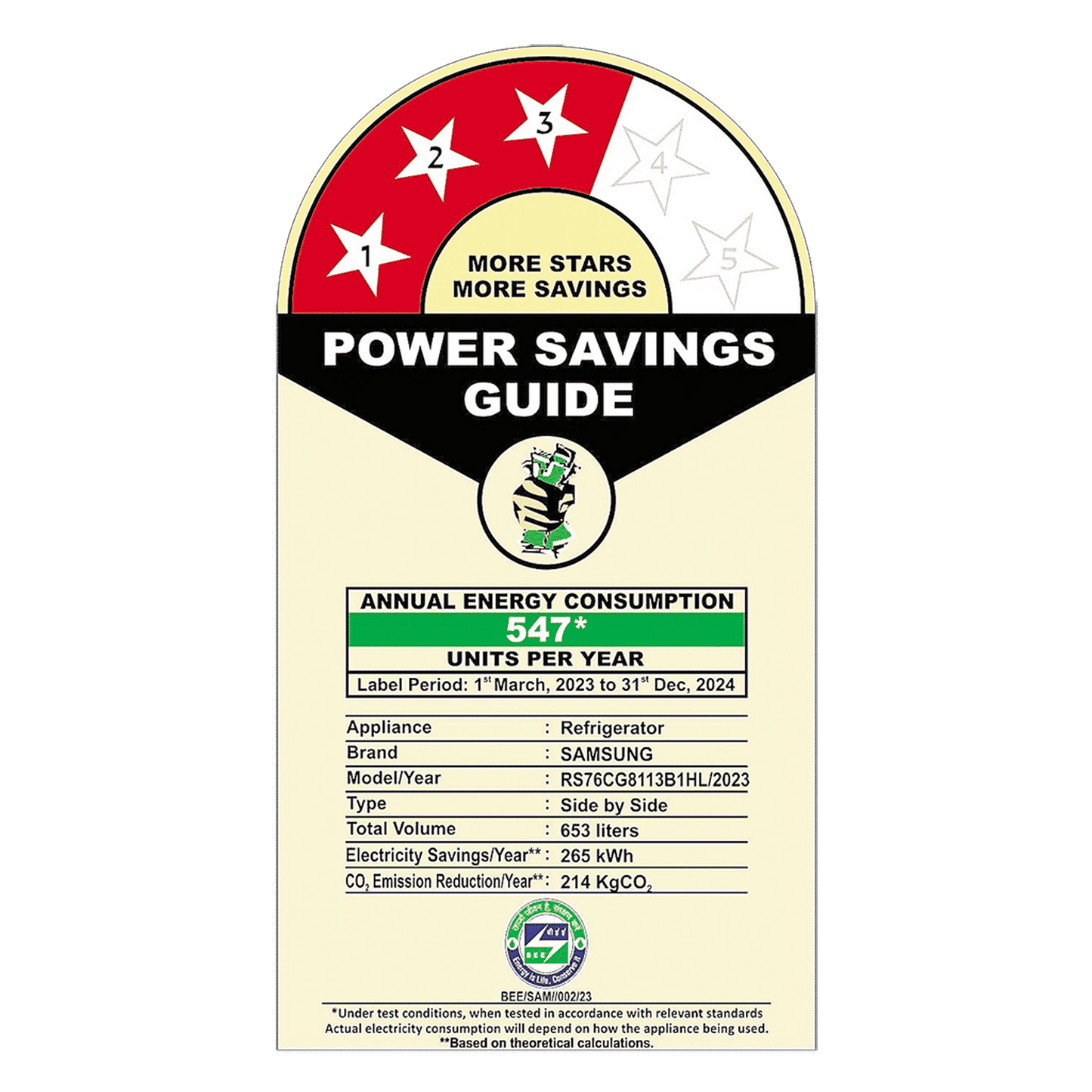 SAMSUNG 653 Litres 3 Star Side by Side Refrigerator with AI Energy Mode (RS76CG8113B1HL, Black DOI)