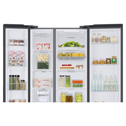SAMSUNG 653 Litres 3 Star Side by Side Refrigerator with AI Energy Mode (RS76CG8113B1HL, Black DOI)