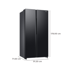 SAMSUNG 653 Litres 3 Star Side by Side Refrigerator with AI Energy Mode (RS76CG8113B1HL, Black DOI)