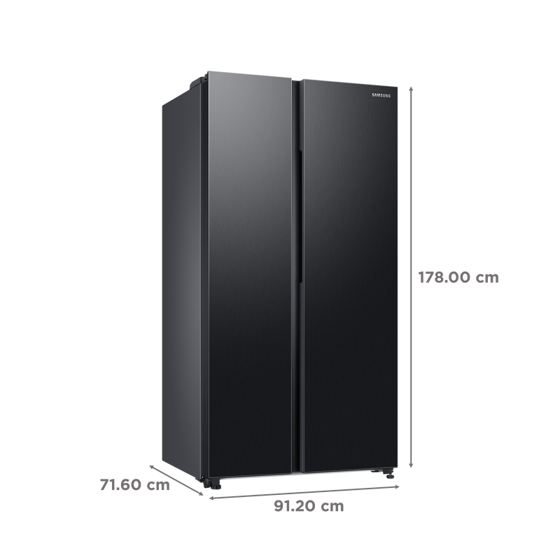 SAMSUNG 653 Litres 3 Star Side by Side Refrigerator with AI Energy Mode (RS76CG8113B1HL, Black DOI)