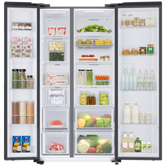 SAMSUNG 653 Litres 3 Star Side by Side Refrigerator with AI Energy Mode (RS76CG8113B1HL, Black DOI)