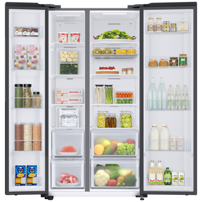 SAMSUNG 653 Litres 3 Star Side by Side Refrigerator with AI Energy Mode (RS76CG8113B1HL, Black DOI)