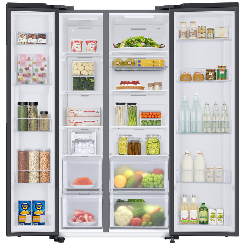 SAMSUNG 653 Litres 3 Star Side by Side Refrigerator with AI Energy Mode (RS76CG8113B1HL, Black DOI)