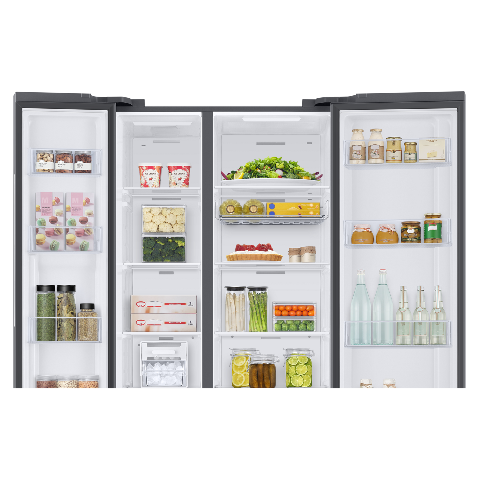 SAMSUNG 653 Litres 3 Star Auto Defrost Side by Side Refrigerator with Twin Cooling Plus (RS76CB811312HL, Clean White)