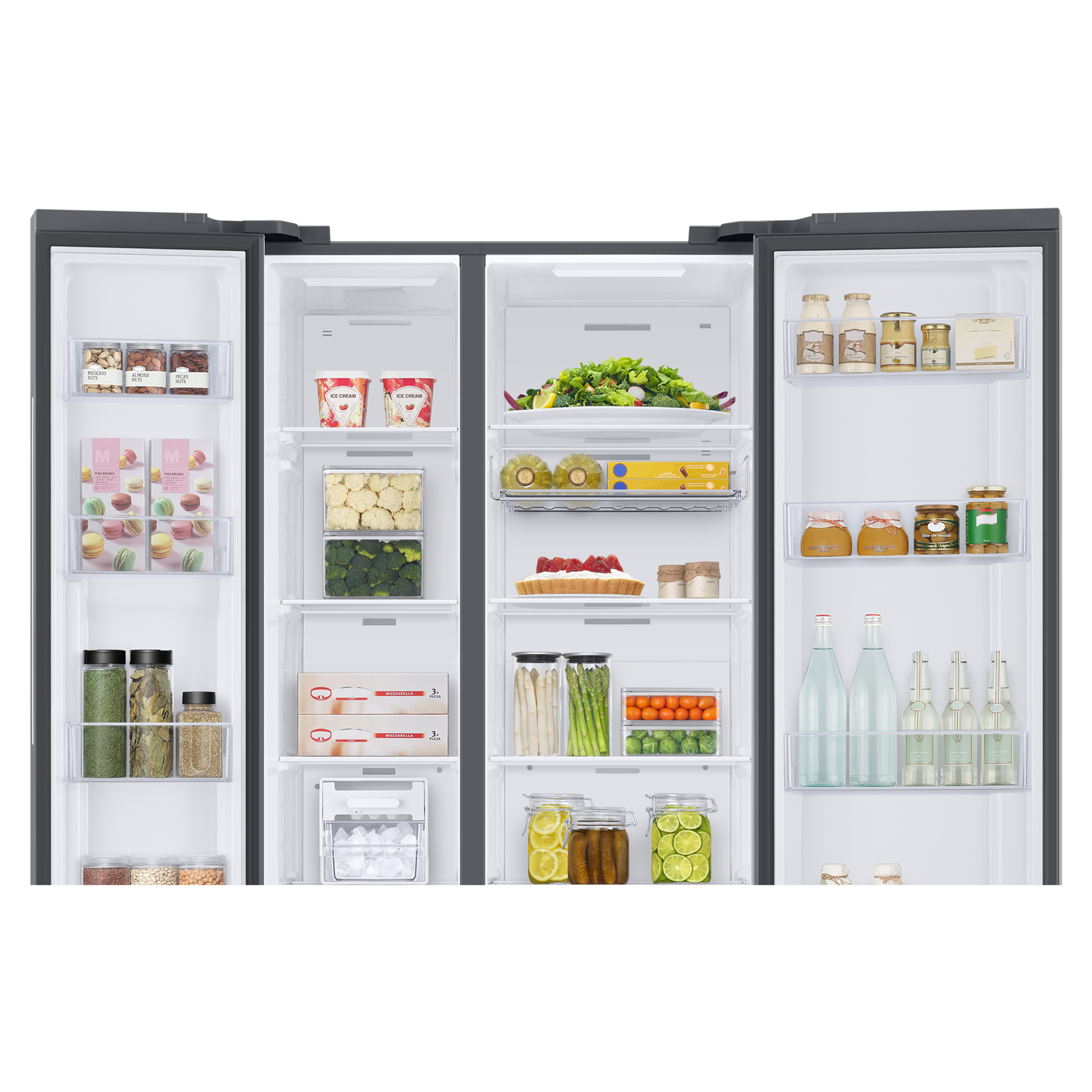 SAMSUNG 653 Litres 3 Star Auto Defrost Side by Side Refrigerator with Twin Cooling Plus (RS76CB811312HL, Clean White)