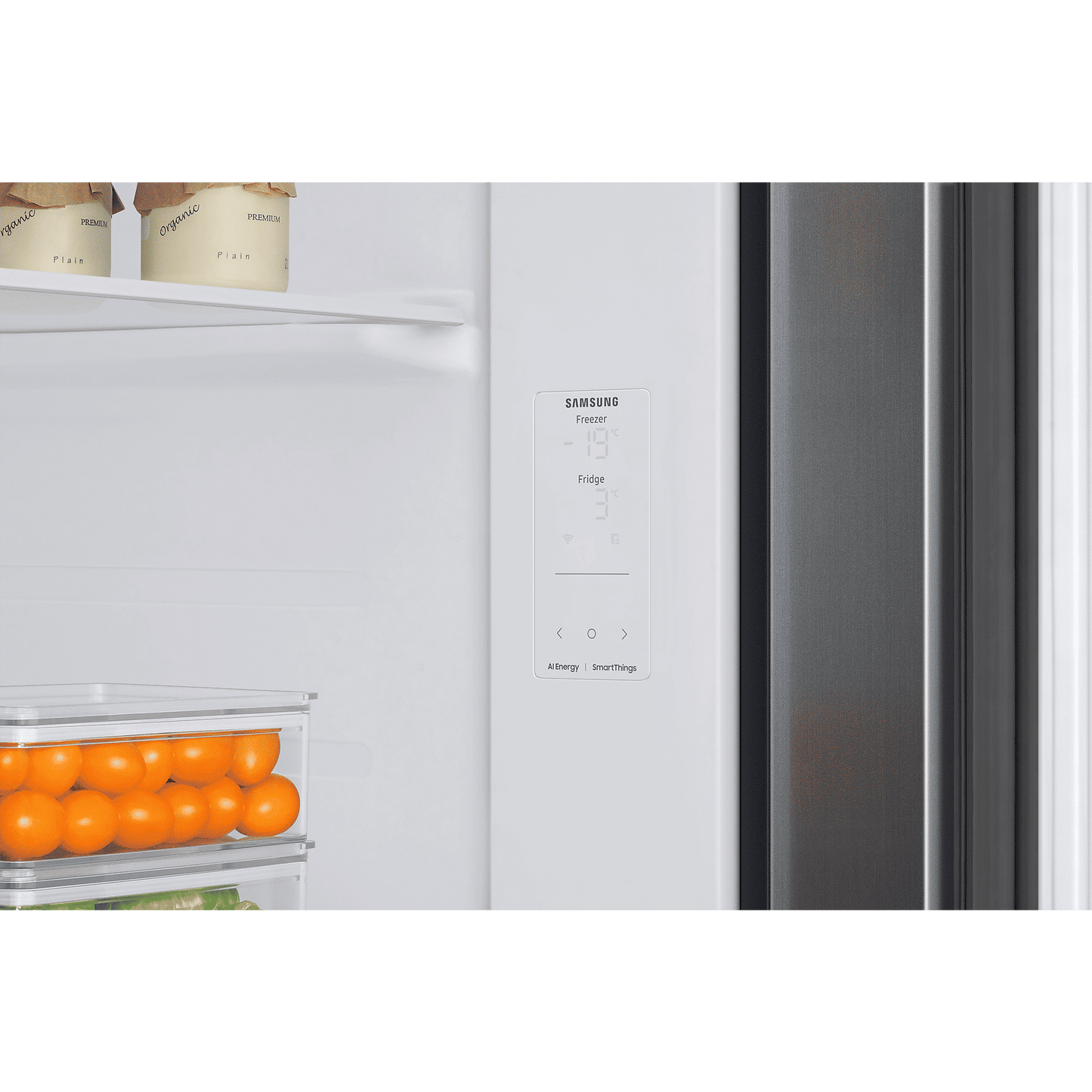 SAMSUNG 653 Litres 3 Star Auto Defrost Side by Side Refrigerator with Twin Cooling Plus (RS76CB811312HL, Clean White)